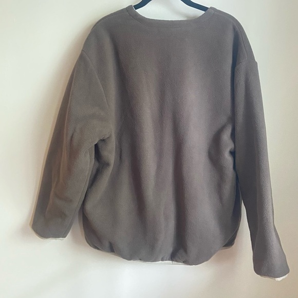 Gramicci Reversible Fleece Cardigan Jacket Taupe - Picture 11 of 16